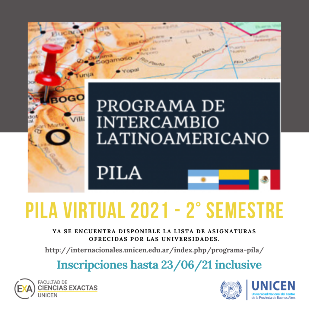 Programa de Intercambio Académico Latinoamericano (PILA) Convocatoria bajo Esquema de Intercambio Virtual - PILAVirtual 2021 - 2° semestre