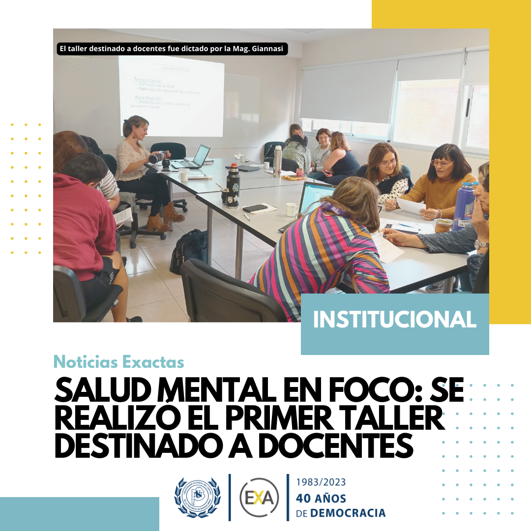 Salud mental en foco: se realizó el primer taller destinado a docentes ...