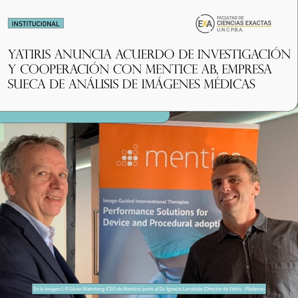 Yatiris anuncia acuerdo de investigación y cooperación con MENTICE AB, empresa sueca de análisis de imágenes médicas