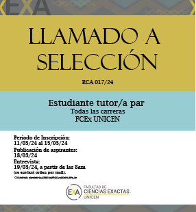 LLAMADO A SELECCIÓN ESTUDIANTE TUTOR/A PAR