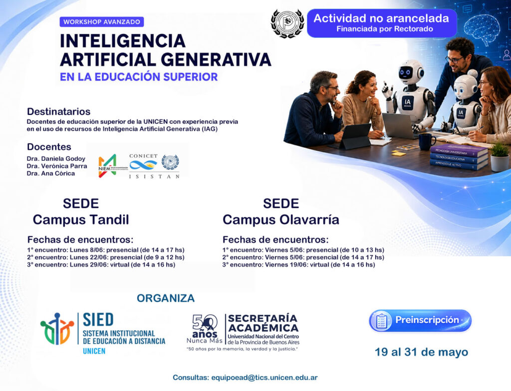 Workshop Avanzado: Inteligencia Artificial Generativa en la Educación Superior
